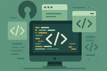 Random computer screens with code